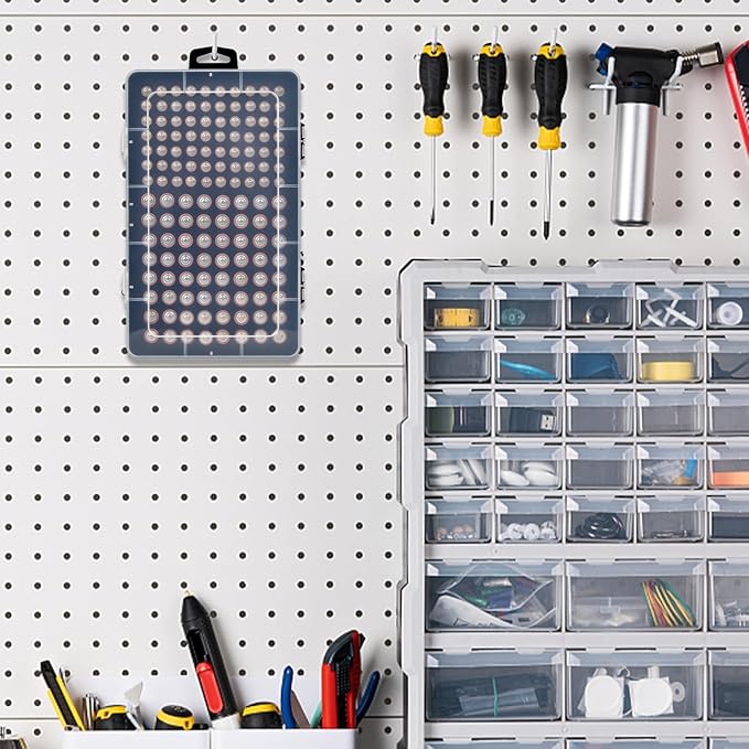 Battery Storage Organizer Case, Battery Vault Box Holder Container for 134pcs AA AAA Batteries, Garage Organization Carrying Bag Fits Home Kitchen Warehouse (Batteries Not Include) (black)