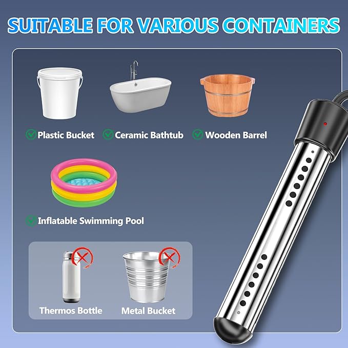 BSEED Portable Shower for Camping with Immersion Water Heater, 6000mAh Rechargeable Camping Shower with Intelligent LED Display, Outdoor Shower for Hiking, Travel, Pets & Car Washing, Wartering Plants