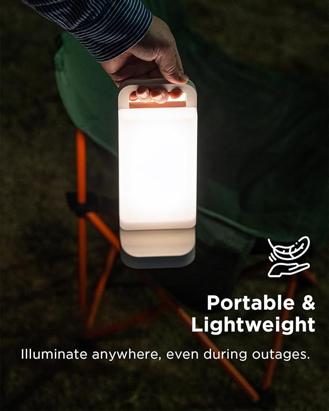Camping Lantern, solar Lanterns, 6000mAh Rechargeable Light 2-in-1 Dimmable Outdoor Waterproof Gear with USB Charging – lanterns for power outages Hurricane, Hiking, Fish, Emergency, and Home