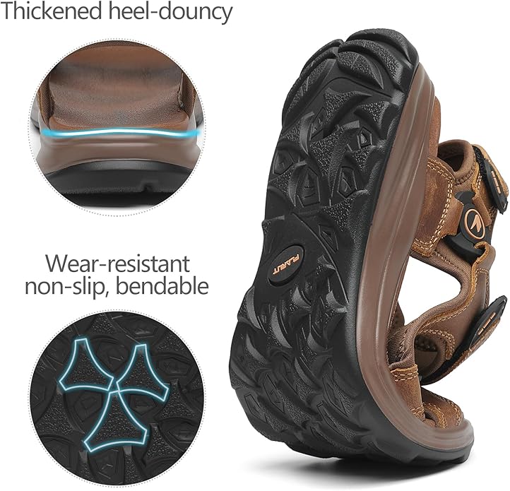 FLARUT Men's Sport Sandals Outdoor Hiking Sandal Open Toe Walking Sandals for Summer Beach Water Shoes
