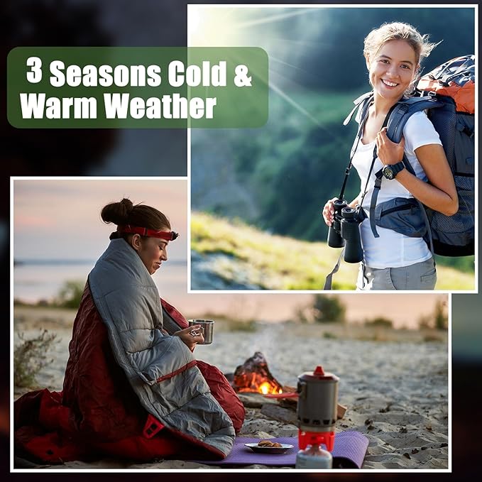 Tudomro 16 Pack Camping Sleeping Bags Bulk Adults Envelope 4 Season Cold Warm Weather Lightweight Waterproof Compact Backpacking Sleeping Bag for Travel Hiking