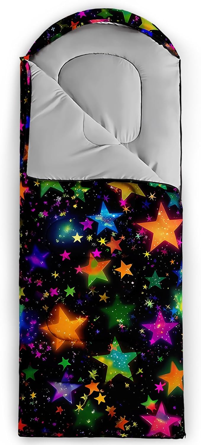 Kids Sleeping Bag for Boys Girls,3D Basketball Print-Lightweight Warm Portable Outdoor Indoor-Waterproof Cold Weather Resistant Sleeping Bag for Camping Hiking