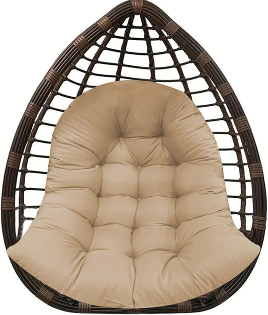 Thicken Egg Chair Cushion Replacement, Outdoor Hammock Swing Chair Cushions, Hanging Wicker Basket Seat Pad with High Elasticity PP Cotton, for Garden Patio Porch Furniture (Only Cushion)