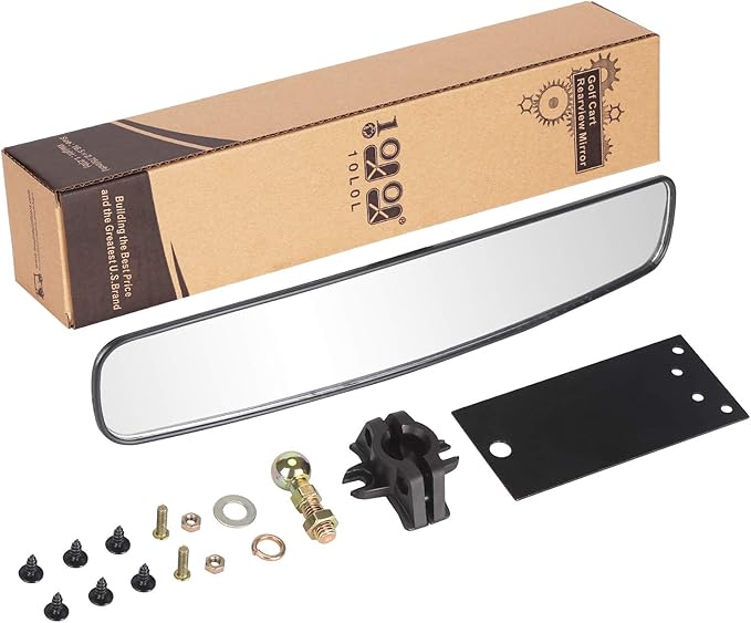 10L0L Panoramic Convex Golf Cart Mirror for Yamaha, EZGO, Club Car, Golf Cart Rear View Mirror