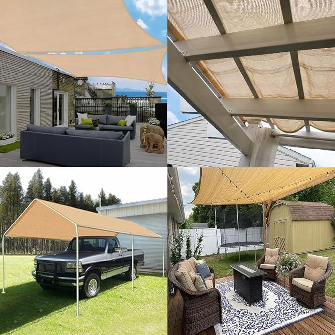 Shade Cloth 90% 10x15 Ft Sun Shade Mesh Netting Cover for Pergola, Garden, Outdoor, Patio, Deck, Backyard