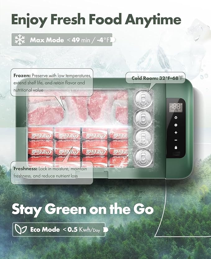 A-Premium 12 Volt Refrigerator 28QT/26.1L Portable Car Fridge Cooler, -4°F~68°F Portable Freezer Fast Cooling with 12/24V DC & 110/240V AC for Camping RV Roadtrips Truck Outdoor and Home Party Use