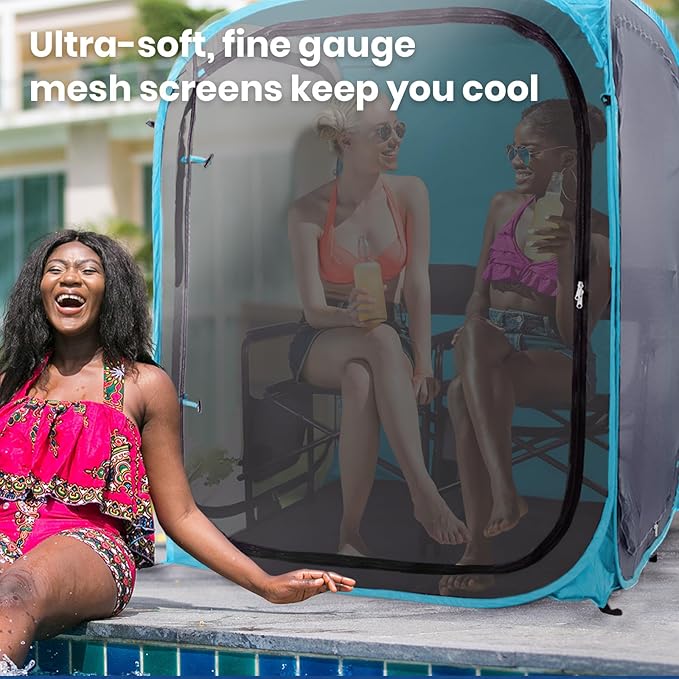 WeatherPod® The Original Shark Tank MyPod??Mesh 1-2 Person Pop-Up Screen Pod - Keeps Out Bugs, Mosquitos, and Harmful UV Rays - UPF 50 for Maximum Protection from The Sun