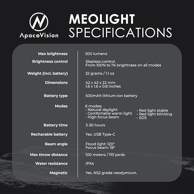 MEOLIGHT 500 Lumen Light for Running, Dogs, Walking - Wearable Flashlight Chest LED Safety Light for Dog Collars, Bike Tail Lights, Hiking, Camping - Reflective Accessories (1x Meolight)