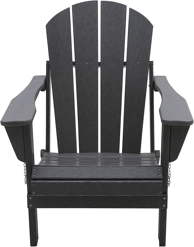 WestinTrends Malibu HDPE Outdoor Patio Folding Poly Adirondack Chair, Gray