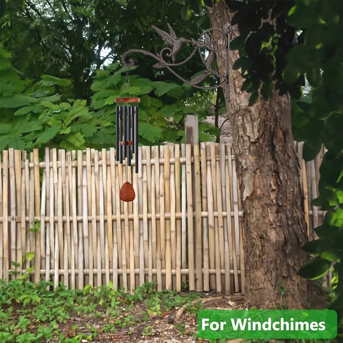 Plant Hanger Brackets Wall Mounted Cast Iron Metal Wrought Plants Hangers Hanging Decorative Hummingbird Hooks Holder for Indoor Outdoor Flower Basket Pot Planter, Bird Feeder, Wind Chimes Lantern