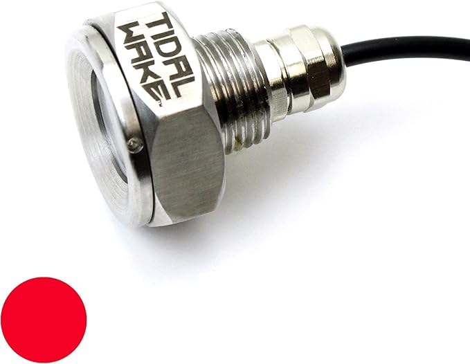 Tidal Wake IP68 Underwater 1/2in Standard Boat Drain Plug LED Light, Brilliant Underwater Lighting in Minutes! No Holes to Drill!