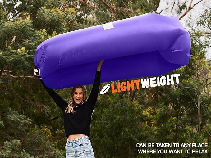 WEKAPO Inflatable Sun Lounger, Air Sofa, Hammock, Portable, Waterproof and Leak-Proof, Ideal for Backyard, Beach, Travel, Camping, Picnics and Music Festivals