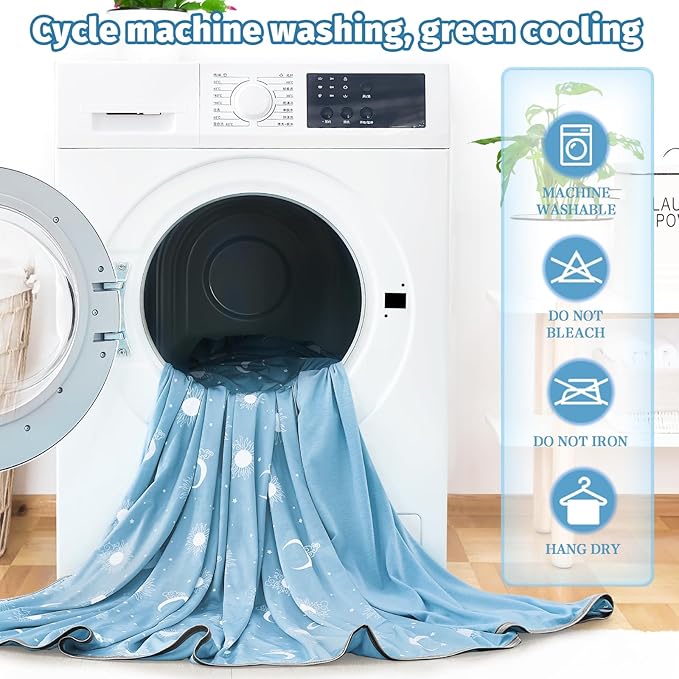 inhand Cooling Blanket Twin Size (60"x80") - Cooled Blankets for Hot Sleepers Lightweight Breathable Summer Blanket for Sleeping Night Sweats to Keep Cool in The Heat -Light Blue