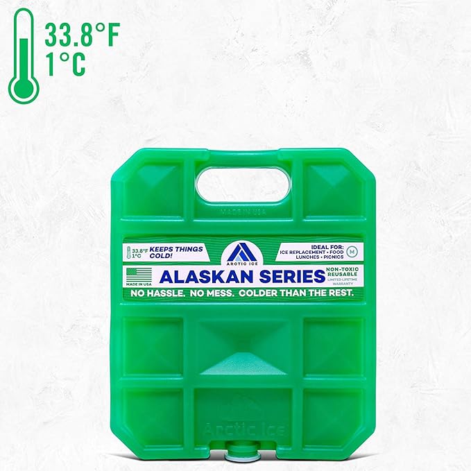 Arctic Ice Alaskan Series Long Lasting Reusable Ice Pack - Freezes at 32° Fahrenheit - Keeps Food & Drinks Cool Without The Risk of Freezing