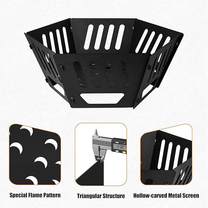 24-inch Fire Pit, Outdoor Portable Wood-Burning Fire Pit Log Stove Fireplace for Camping, Backyard, Garden Picnic Patio and Beach. Comes with A Carry Bag