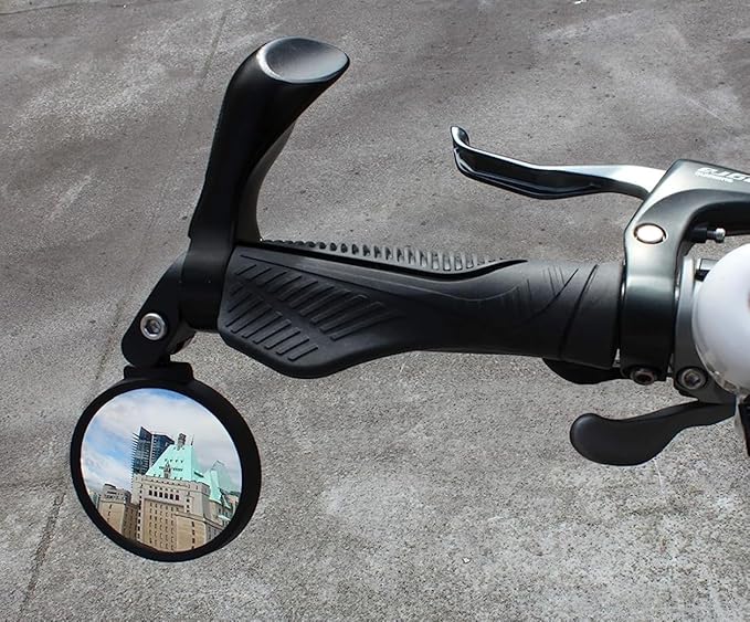 Hafny Bar End Bike Mirror, Stainless Steel Lens, Safe Rearview Mirror (Black 62 Diameter * 2PCS)