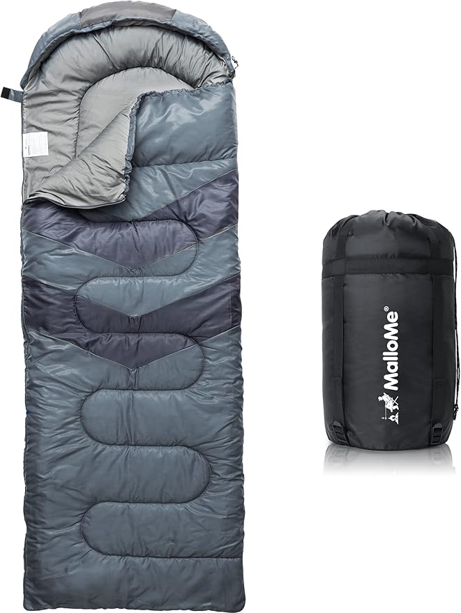 MalloMe Sleeping Bags for Adults Cold Weather & Warm - Backpacking Camping Sleeping Bag for Kids 10-12, Girls, Boys - Lightweight Compact Camping Essentials Gear Accessories Hiking Sleep Must Haves