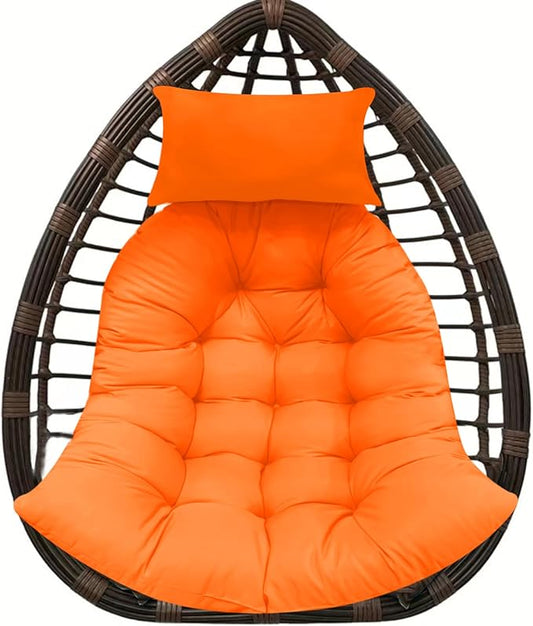 Thicken Hanging Basket Seat Cushion with Headrest, Hammock Swing Chair Cushions, Soft Egg Patio Chair Cushion with High Elasticity PP Cotton, for Indoor and Outdoor Garden Offices (with Pillow)