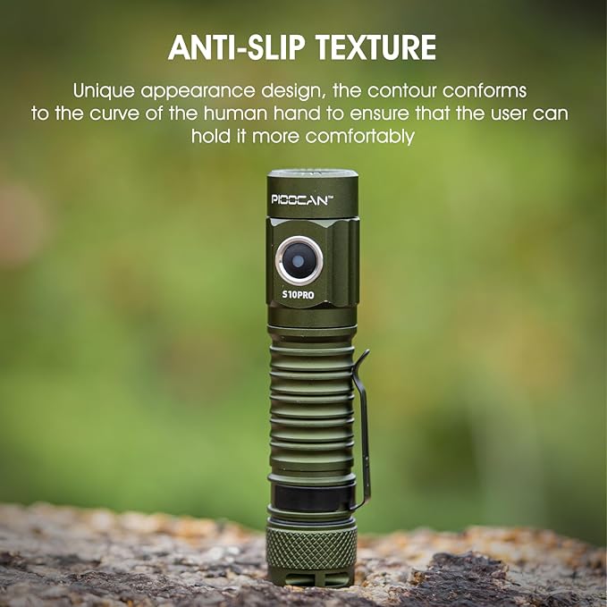 S10Pro Rechargeable LED Flashlights High Lumen, 2,500 Lumens EDC Pocket Flashlight Super Bright, Powerful Mini Flashlight 5 Modes Magnetic Flash Light for Emergency, Camping, Hiking (Green)