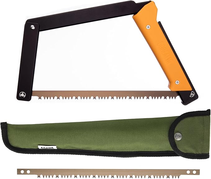 AGAWA - BOREAL15 Tripper KIT - 15" Folding Bow Saw, Rugged Cordura Sheath, Additional Aggressive Blade (Black Frame, Yellow Handle)