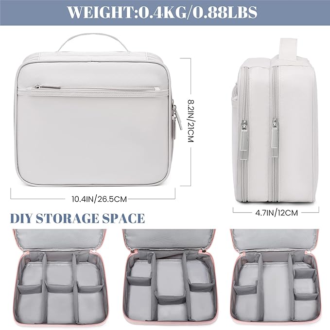 mygreen Electronic Bag Travel Cable Accessories Bag Waterproof Triple Layer Electronics Organizer Portable Storage Case for Cable, Cord, Charger, Phone, Adapter, Power Bank, Kindle, Hard Drives Gray