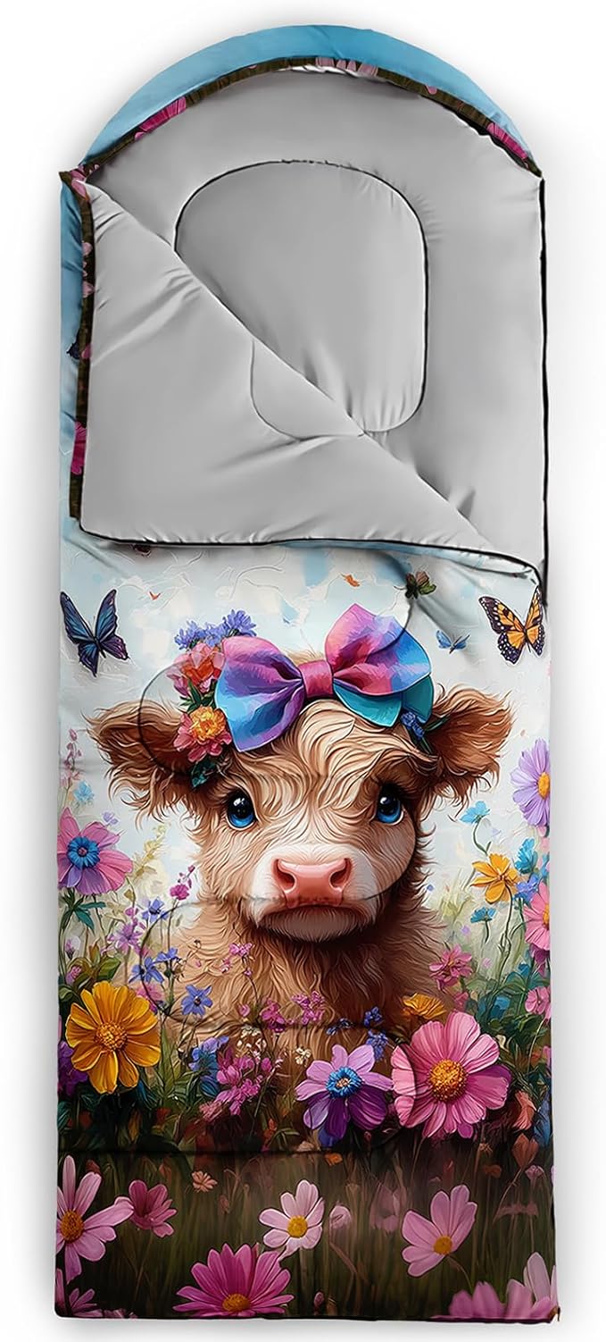 AILONEN Outer Space Astronaut Camping Sleeping Bags,Lightweight & Waterproof,3 Season Warm & Cool Weather,Cartoon Sleeping Bags for Kids,Boys Girls Travelling,Outdoors