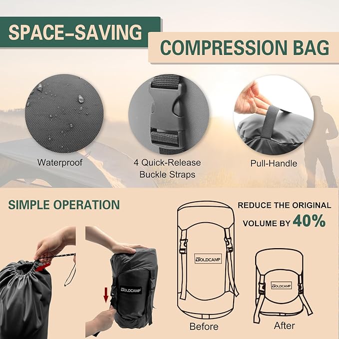 Outdoor Storage Stuff Sacks, Camping Gear Organizer (BLACK, M)