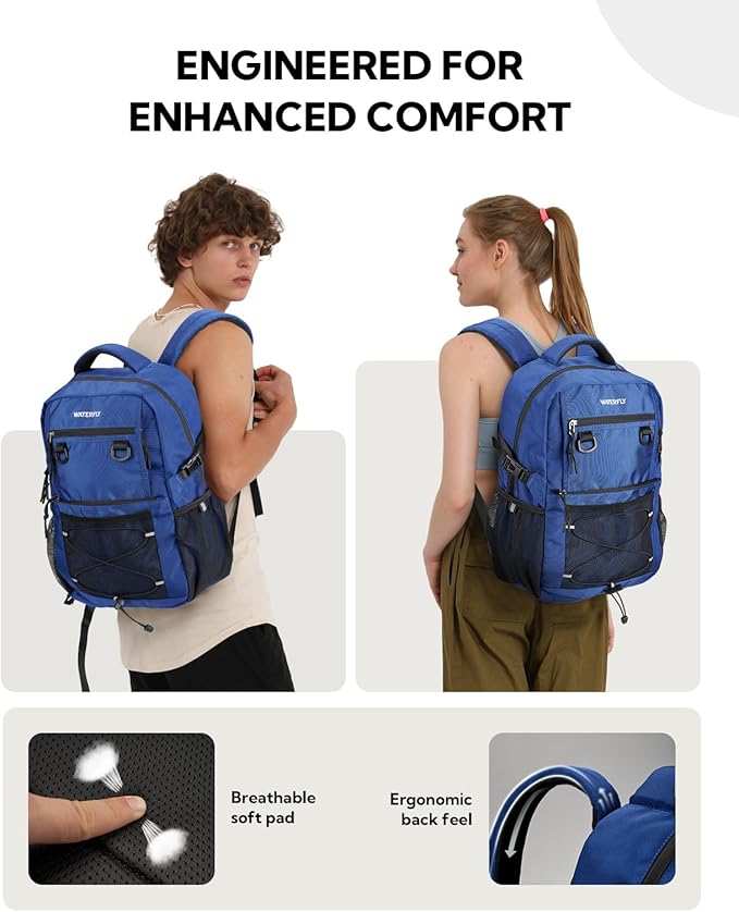 WATERFLY Travel Hiking Casual Backpack: 22L Lightweight Everyday Outdoor City Daypack College Bookbag for Woman Man