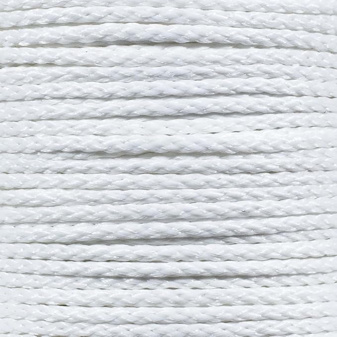 Hollow Braid Polypropylene Rope (5/16 Inch, 50 Feet, White) - Barrier Rope - Trail Marking, Crowd Control, Golf Courses