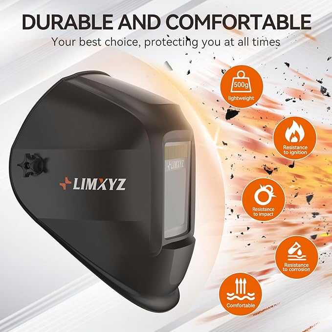 Welding Helmet Auto Darkening,Large Viewing 3.94 * 3.15" True Color Welding Hood With 4 Arc Sensors Solar Powered,Wide Shade 5-9/9-13 for TIG, MIG, MAG With Welding gloves (L-001)