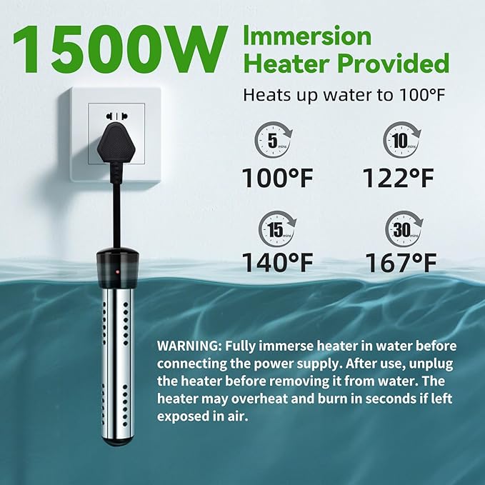 InkTrail Portable Camping Shower with Heater, Long-Lasting 6000mAh Rechargeable Camping Shower with Sprayer Head,4 Spray Modes,IPX7 Waterproof Outdoor Camp Pump for Hiking, Travel, Car, Pet