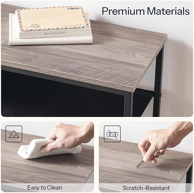 HOOBRO Shoe Rack, 5 Tier Shoe Storage Organizer with 4 Oxford Fabric Shelves and Top Panel, Holds 16-20 Pairs of Shoes, for Entryway and Closet, Industrial, Greige and Black BG50XJ01