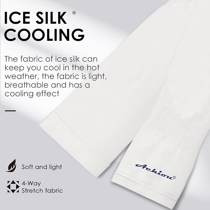 Achiou Arm Sun Sleeves Compression UV Protection Cooling for Men Women Summer Sunblock Basketball Football, Cover Arms Tattoo