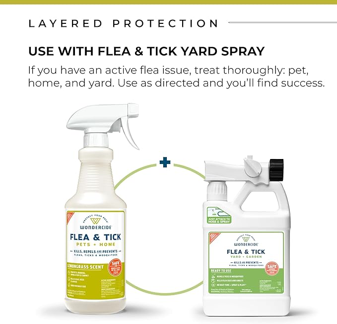 Wondercide - Flea, Tick & Mosquito Spray for Pets and Home with Natural Essential Oils - Killer, Control, Prevention, Treatment - Lemongrass 16 oz