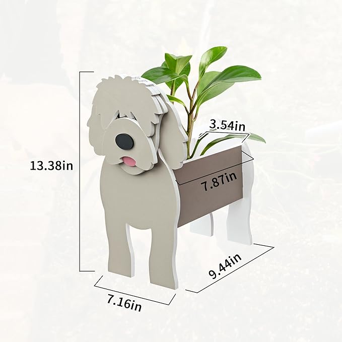 Golden Dou Dog Planter, Pet Shape Garden Pots Plant Pots for Indoor/Outdoor Gardens Decoration, Cute, Surprise Gifts/Souvenirs for Pet Lovers