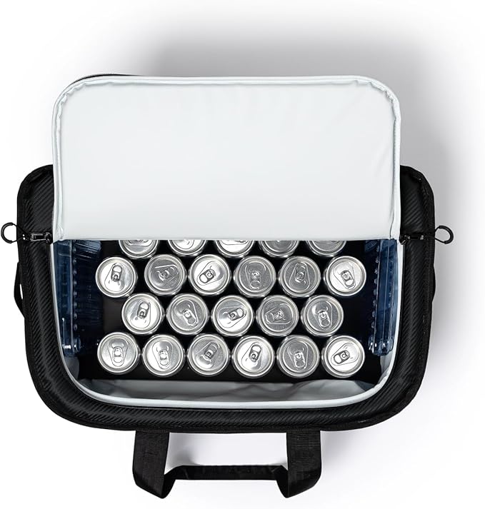 AO Coolers Stow N' Go Cooler, Low-Profile, Leakproof with High-Density Insulation, Holds Ice for 24 Hours, HD Carbon Black, 38 Pack