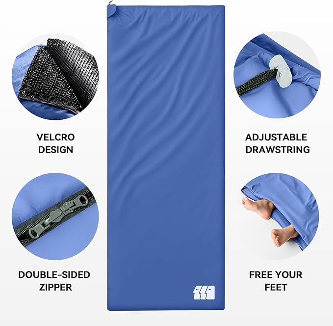Ultralight Warm Weather Sleeping Bag - Portable, Waterproof, Compact Lightweight, Comfort with Compression Sack - Great for Outdoor Camping, Backpacking & Hiking