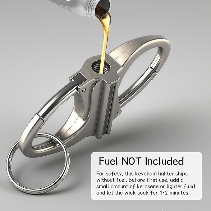 Keychain Lighter, Permanent Metal Match Strike, Infinity Lighter Waterproof Windproof Matches Reusable, Multitool Fire Starter Key Ring for Outdoor Hiking Traveling Camping Emergency