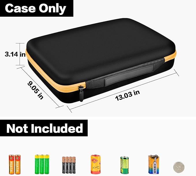 Battery Organizer Storage Case with Tester, Batteries Holder Box Carrying Container Bag, Garage Vault Organization Holds 162+ Battery Variety Pack AA AAA AAAA C D 9V 3V Lithium(No Batteries)