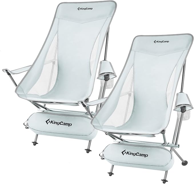 KingCamp Lightweight Compact Camping Folding Chair, Adjustable Height Ultraight Backpacking Chair for Outdoor Hiking, Picnic, Beach, Travel Chairs with Carry Bag