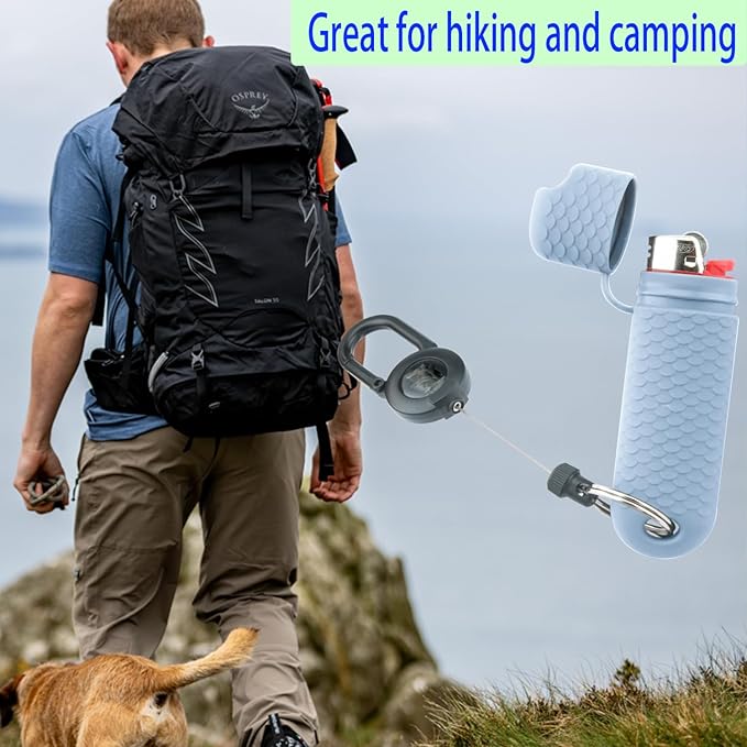 5 Pcs Waterproof Lighter Case Cover Holder for BIC Regular Lighters Sleeve Type J6 Outdoor Survival Multipurpose Seal Lighter Pouchfor Hiking and Camping (Light Blue, 5)