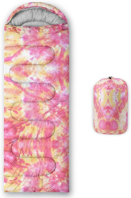 QOOMO Camping Sleeping Bags,3 Season Warm & Cool Weather,Lightweight,Waterproof Sleeping Bags for Adults & Kids,Traveling,and Outdoors,Camping Gear Equipment