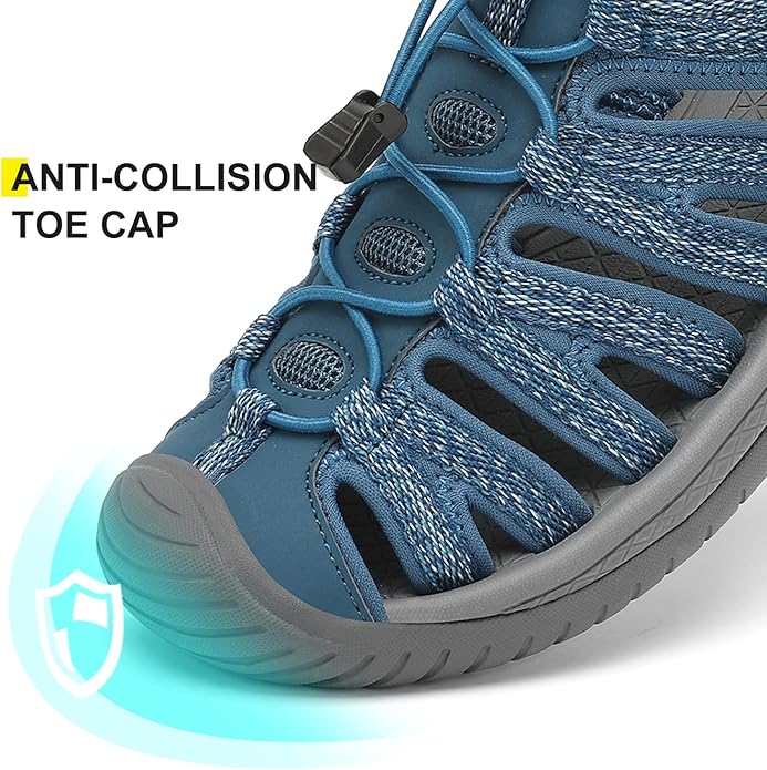 Dannto Women's Closed Toe Hiking Sandals Walking Water Sandal Comfort Athletic Sport Outdoor Sandals