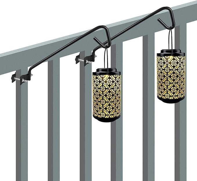 MIXXIDEA 11 Inch Long Fence Deck Hook Rail Hanging Mounting Kit Heavy Duty Bird Feeder Hook Decorative Hanger for Bird Feeders Planters Suet Baskets Lanterns on Balcony Porch Railing Fence