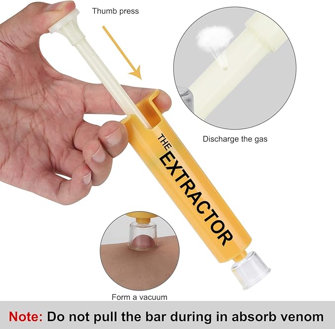 Snake Bite Kit, Bee Sting Kit, Emergency First Aid Supplies, Venom Extractor Suction Pump, Bite and Sting First Aid for Hiking, Backpacking and Camping