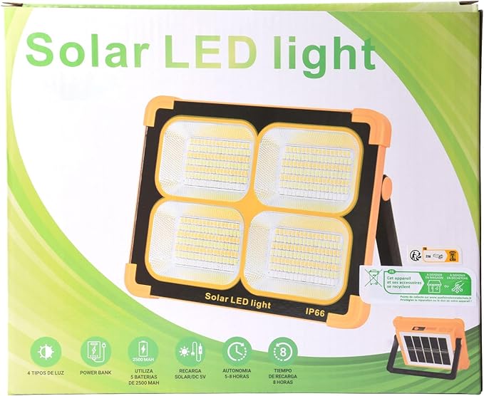 120W Eraylife Rechargeable LED Worklight, 348Leds 10000LM Magnetic Work Light Rechargeable LED Flood Light for Job Site Car Repair Camping, Portable Waterproof Solar Work Light with USB Output