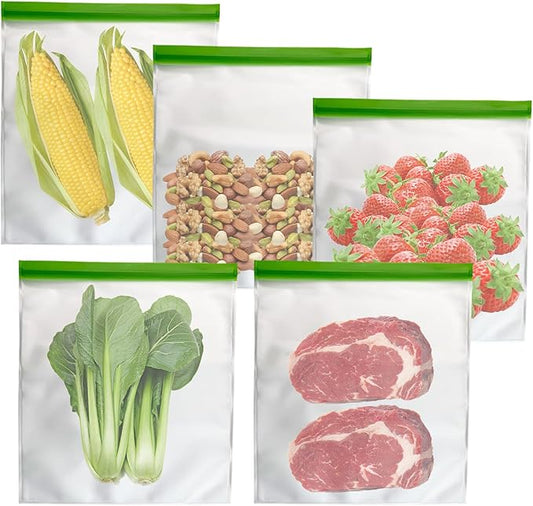 Odor Proof Storage Bags Reusable Bear Bags for Food Backpacking No-Odor Zipper Barrier Bags Fit Home Organization, Food Storage,Freezer Safe (5p-8.5x10in)