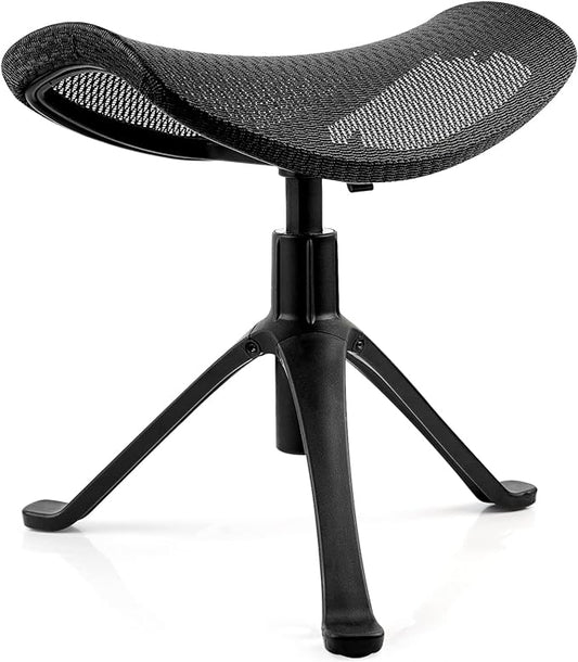 Footrest for Desk Adjustable Height 2-in-1 Function Rotatable Ergonomic Under Desk Footrest Ottoman Stool Rolling Leg Rest for Home Office (Black)