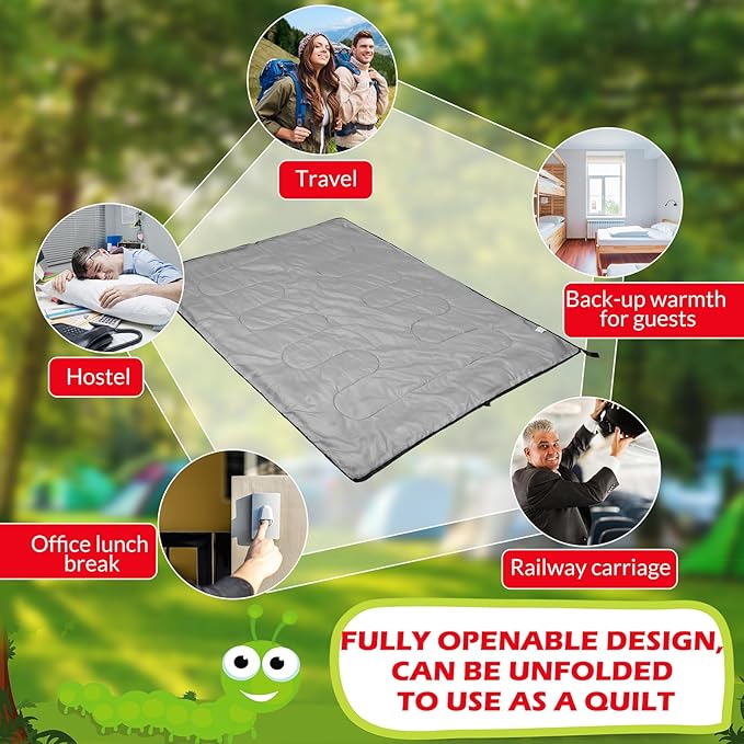 Macarrie 12 Pack Camping Sleeping Bags for Adults Bulk Cold Weather Kids Sleeping Bag for Homeless Lightweight Waterproof Compression Sack for Backpacking Traveling Hiking Outdoor