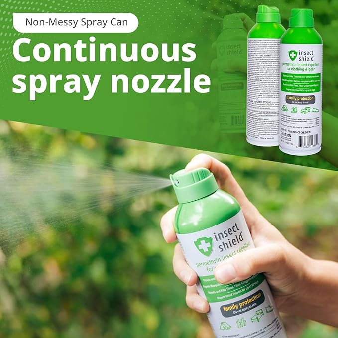 Premium Permethrin Spray - Tick, Flea, Fly, Mosquito, Chigger, Spider & Bed Bug Repellent for Clothing, Gear, Furniture, & Tents, Last up to 60 Days, Clear, 6 Oz Aerosol